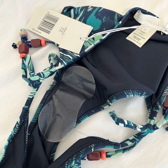 NWT Stella McCartney Bikini Bottoms Blue Marble Print Large String Bikini - Picture 6 of 7